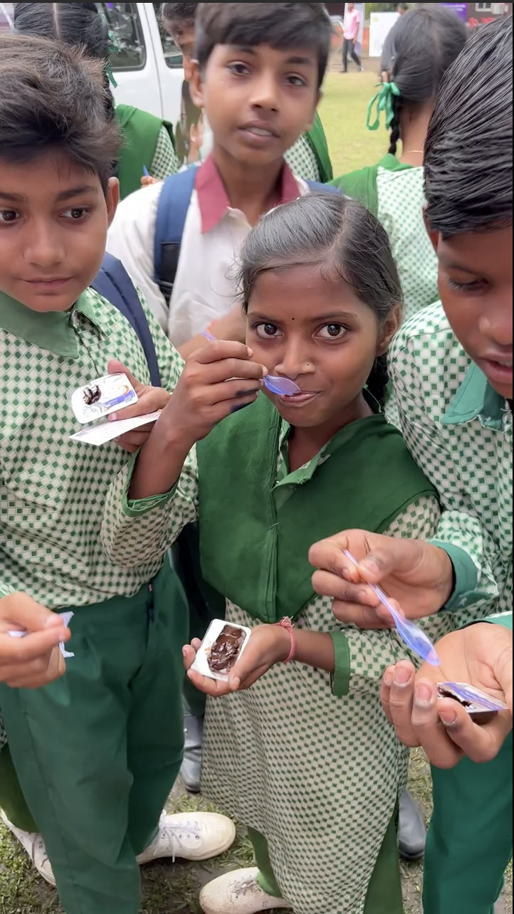 Children eating nutrition products